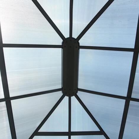 BRAST Alu-Pavillon Premium 3x4m Grau Festes Dach Wasserdicht + Moskitonetz – Bild 3