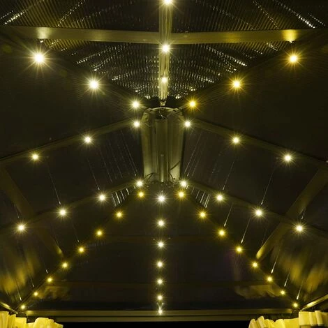 BRAST Alu-Pavillon Premium 3.6x4.8m Grau Festes Dach Wasserdicht + Moskitonetz – Bild 2