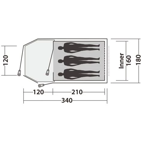 Zelt Blazar 300 Für 3 Personen Grün Easy Camp – Bild 4