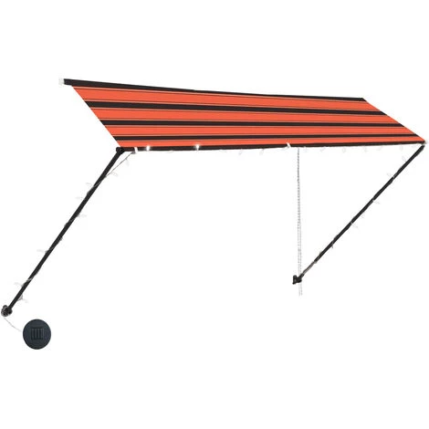 ABCRITAL Einziehbare Markise Mit LED 300×150 Cm Orange Und Braun – Bild 3