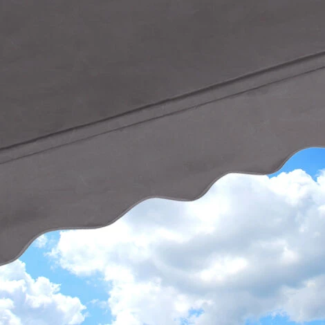 Relaxdays Klemmmarkise Balkon, Handkurbel, Höhenverstellbar, UV-beständig, Ohne Bohren, Polyester, 200 Cm Breit, Grau – Bild 2