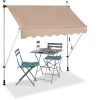 Relaxdays Klemmmarkise, Balkon Sonnenschutz, Einziehbar, Fallarm, Ohne Bohren, Höhenverstellbar, 200 Cm Breit, Beige