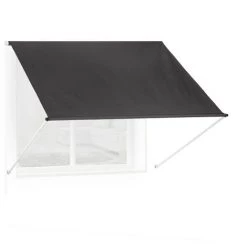 Relaxdays Fallarmmarkise HxB: 120x200 Cm, Schattenspender Fenster, 50+ UV-Schutz, Seilzug, Polyester & Metall, Anthrazit