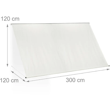 Relaxdays Fallarmmarkise HxB: 120x300 Cm, Schattenspender Für Fenster, 50+ UV-Schutz, Seilzug, Polyester & Metall, Beige – Bild 5