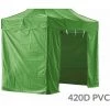 GREADEN 4 Seitenwände Vom Pavillon (OHNE STRUKTUR)2X3M - GRÜN - 3 Wände Ohne Fenster + Eine Wand Mit Einer Tür - 420D Polyester Mit PVC-Beschichtung, NUR Für 40MM Röhren