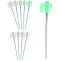 Relaxdays Felsbodenhering, 10er Set, Harte Böden, Fluoreszierender Hering, Zeltzubehör, Camping, Stahlanker, 30 Cm, Weiß