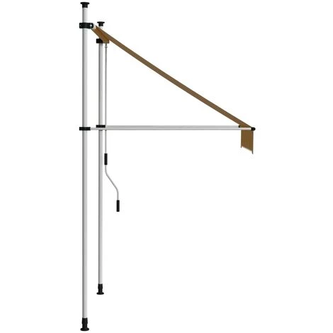 ABCRITAL Markise Einziehbar Handbetrieben 100 Cm Orange/Weiß Gestreift – Bild 3