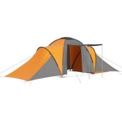 Campingzelt 6 Personen Grau Und Orange VidaXL