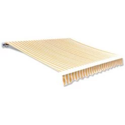 ABCRITAL Markisenbespannung Canvas Orange & Weiß 350×250 Cm