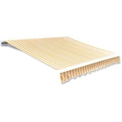 ABCRITAL Markisenbespannung Canvas Orange & Weiß 500×300 Cm