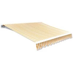 BETTERLIFE Markisenbespannung Canvas Orange & Weiß 450×300 Cm