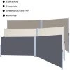 Wolketon 160x600 Cm Doppel Seitenmarkise, Beige Markise Mit TÜV Geprüft Markise Ausziehbar UV-beständig Für Balkon,Terrasse,Balkon,Garten Spielplätzen Sichtschutz
