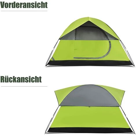 COSTWAY 4 Personen Campingzelt Doppelschicht, Kuppelzelt Winddicht, Camping Tent Für Wandern, Im Freien, Wurfzelt Mit Wasserabweisendem Regenverdeck – Bild 5