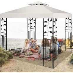 GOPLUS Ersatzdach Für Pavillon, Pavilliondach, Pavillonplane, 3x3m (Beige)