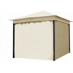 PROFIZELT24 4 Seitenteile Für Gartenpavillon Sunset Classic 3x3 M - Polyester Ca. 180 G/m² - Mit Reißverschluss - Champagner