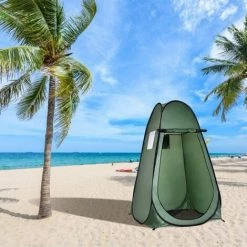 GOPLUS Duschzelt, Toilettenzelt, Umkleidezelt, Umkleidekabine, Lagerzelt, Pop-Up-Zelt, Faltzelt, 120 X 120 X190cm