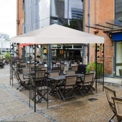 GOPLUS Ersatzdach Fuer Pavillon, Pavilliondach Pavillonplane 3x3M Beige