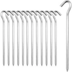 BRIDAY Aluminium-Zeltpflöcke, 14pcs 18cm Zelthaken Zeltpfähle Hartboden, Ideal Für Gartenarbeit, Camping, Angeln Und Zelte