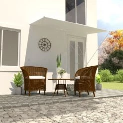 BEARSU Einziehbare Markise 250×150 Cm Creme