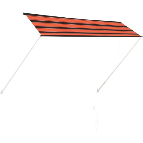 BEARSU Einziehbare Markise 300×150 Cm Orange Und Braun – Bild 2