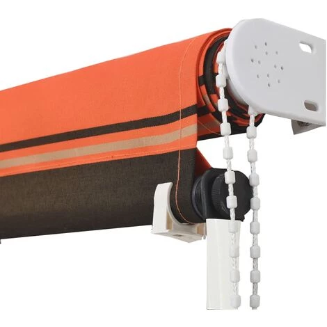 BEARSU Einziehbare Markise 300×150 Cm Orange Und Braun – Bild 5