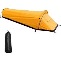HAPPYSHOPPING Backpacking Zelt Outdoor Camping Schlafsack Zelt Leichtes Einpersonenzelt,Gelb