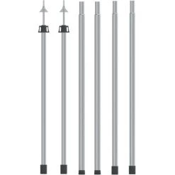 YOUTHUP Teleskop-Tarpstangen 102-260 Cm 2 Stk. Aluminium