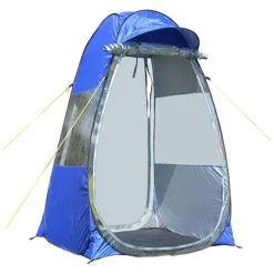 HAPPYSHOPPING Outdoor Campingzelt Pop-up Angelzelt UV-Schutz Zelt Automatischer Sofort-Regenschutz Für Outdoor Camping Radfahren Wandern Strand Mit Tragetasche,S, Blau.