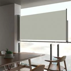 LONGZIMING Ausziehbare Seitenmarkise 80×300 Cm Creme