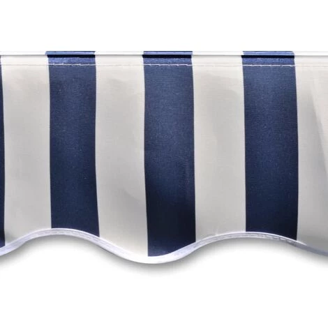 LONGZIMING Markisenbespannung Canvas Blau & Weiß 450×300 Cm – Bild 4