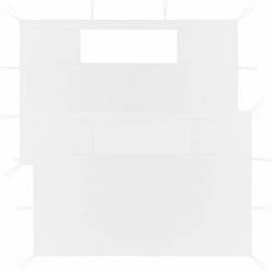 LONGZIMING Pavillon-Seitenwände Mit Fenstern 2 Stk. Weiß