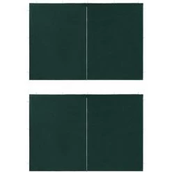 LONGZIMING Partyzelt-Seitenwände 2 Stück Reißverschluss PE Grün