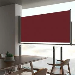 LONGZIMING Ausziehbare Seitenmarkise 80×300 Cm Rot