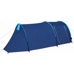 LONGZIMING Camping-Zelt 4 Personen Marineblau / Hellblau