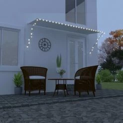 LONGZIMING Einziehbare Markise Mit LED 350×150 Cm Creme