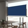 LONGZIMING Ausziehbare Seitenmarkise 60×300 Cm Blau