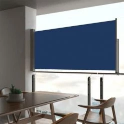 LONGZIMING Ausziehbare Seitenmarkise 60×300 Cm Blau