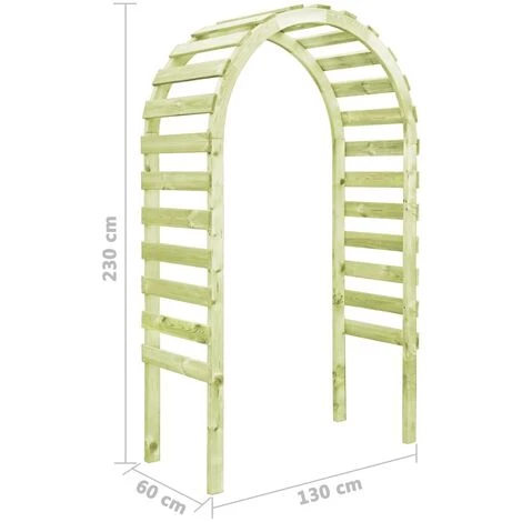 LONGZIMING Gartenpergola 130×60×230 Cm Kiefernholz Imprägniert – Bild 5