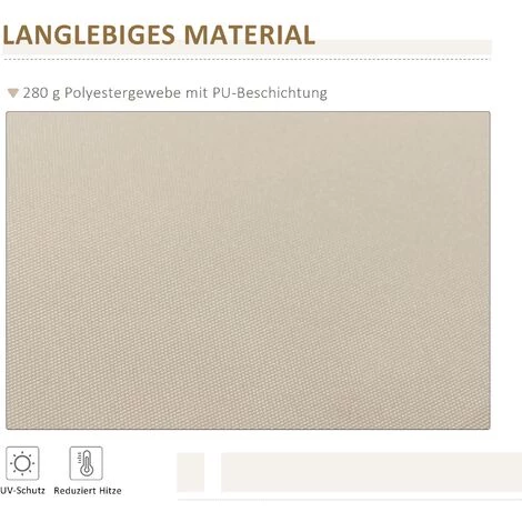 Outsunny Manuelle Gelenkarmmarkise Outdoor 395 Cm X 245 Cm X 350 Cm – Bild 4