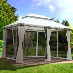 BRAST Pavillon EASINESS 3x4m Beige Incl. Moskitonetz