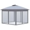 Outsunny Pavillon Faltpavillon Mit LED Solar Lichterkette 330 cm X 330 cm X 285 cm
