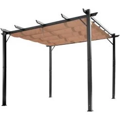 Outsunny Pergola Mit Einstellbarem Stoffdach 300 Cm X 400 Cm X 223 Cm