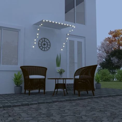 Topdeal Einziehbare Markise Mit LED 150x150 Cm Creme FF145922_DE