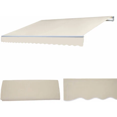 Ersatz-Bezug Für Markise HHG-471, Gelenkarmmarkise Ersatzbezug Sonnenschutz, 2,5x2m ~ Polyester Creme – Bild 2