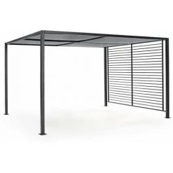 ANDREA BIZZOTTO SPA Moderner Gazebo Anthrazit "Noah" Für Garten Und Veranda, Schiebe-Pergola Design