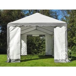 Partyzelt Pavillon Festzelt Dancover PLUS 4x6m PE, Grau/Weiß