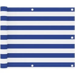 TRIOMPHE Balkon-Sichtschutz Weiß Und Blau 75x300 Cm Oxford-Gewebe