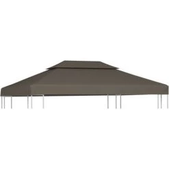 TRIOMPHE Pavillon-Dachplane Mit Kaminabzug 310 G/m² 4x3 M Taupe