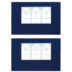 TRIOMPHE Partyzelt-Seitenwände 2 Stück Mit Fenster PE Blau