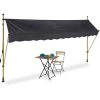 Relaxdays Klemmmarkise, 350 Cm Breit, Höhenverstellbar, Ohne Bohren, UV-beständig, Sonnenschutz Balkon, Anthrazit/gold